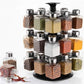 5504 All New Square 24 Bottle Design 360 Degree Revolving Spice Rack Container Condiment, Pieces Set, Square Small Container