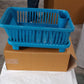 Dish drainer rack in a brown box, showing the plastic design for efficient drying