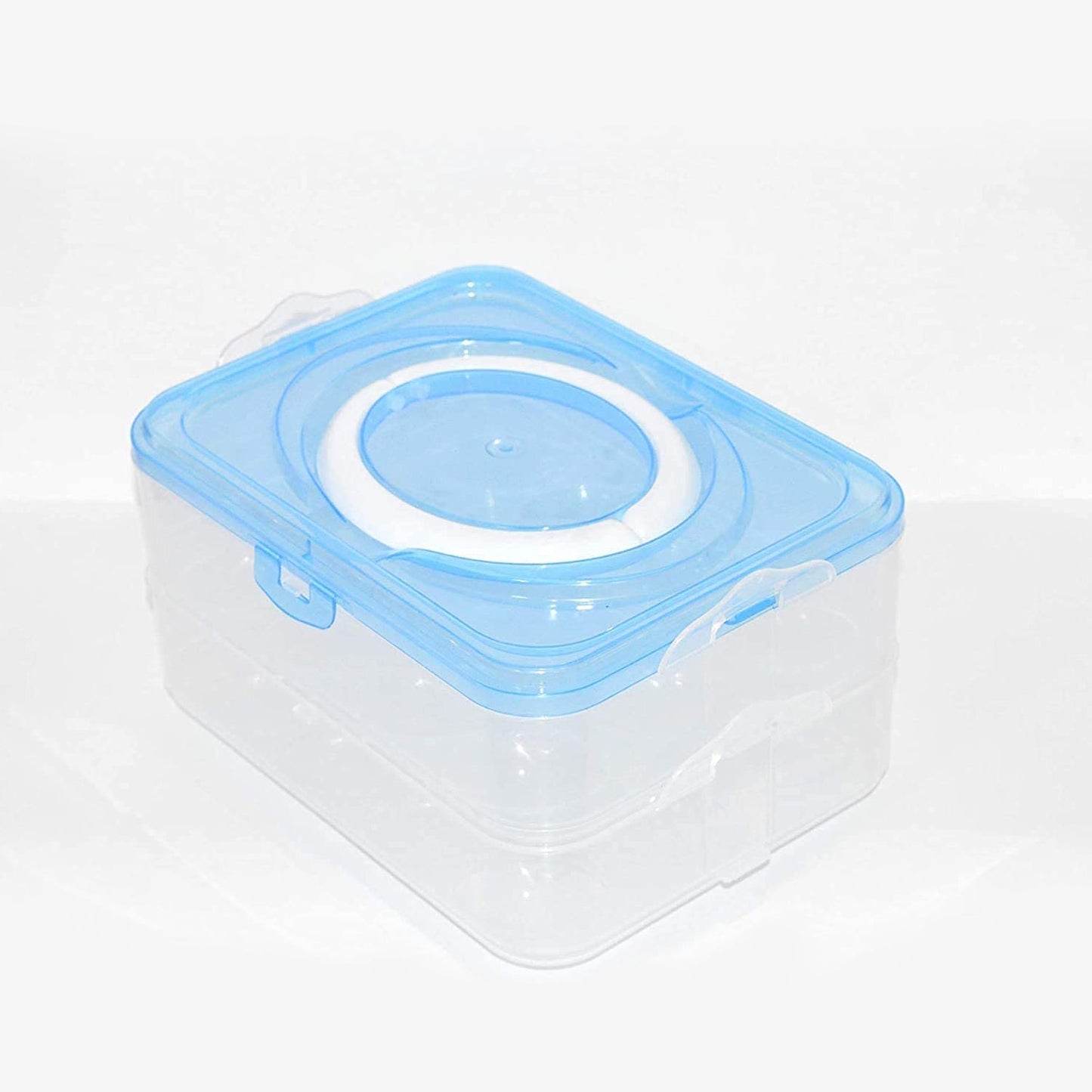 Double-layer egg storage box with 24 compartments, ideal for refrigerator organization