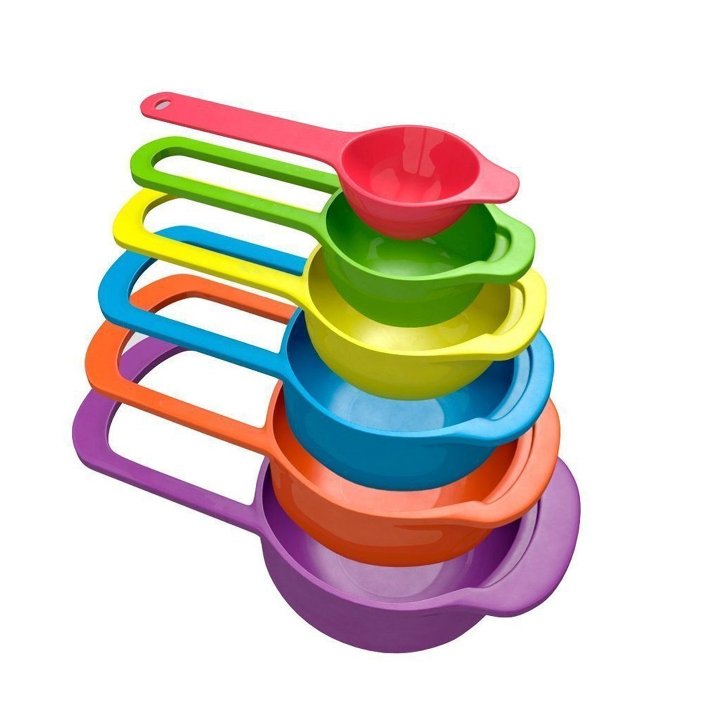 Measuring spoons set made of durable plastic for cooking.