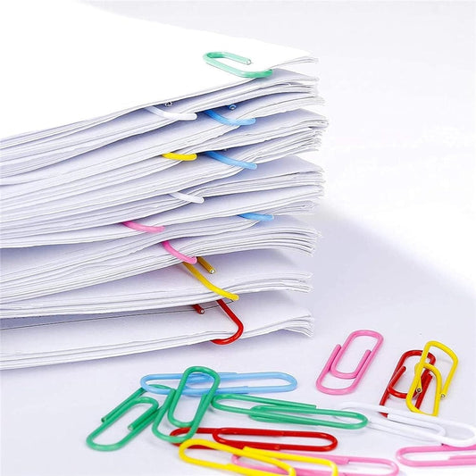 MultiPurpose Assorted Color Coated Paper Clips, Assorted Sizes, Durable & Rustproof, Colored Paper Clips for Paperwork, DIY Work, classify Documents, Bookmark, Snacks Bag Clips, Suitable for Home, School, Office (Approx 28 Pcs)