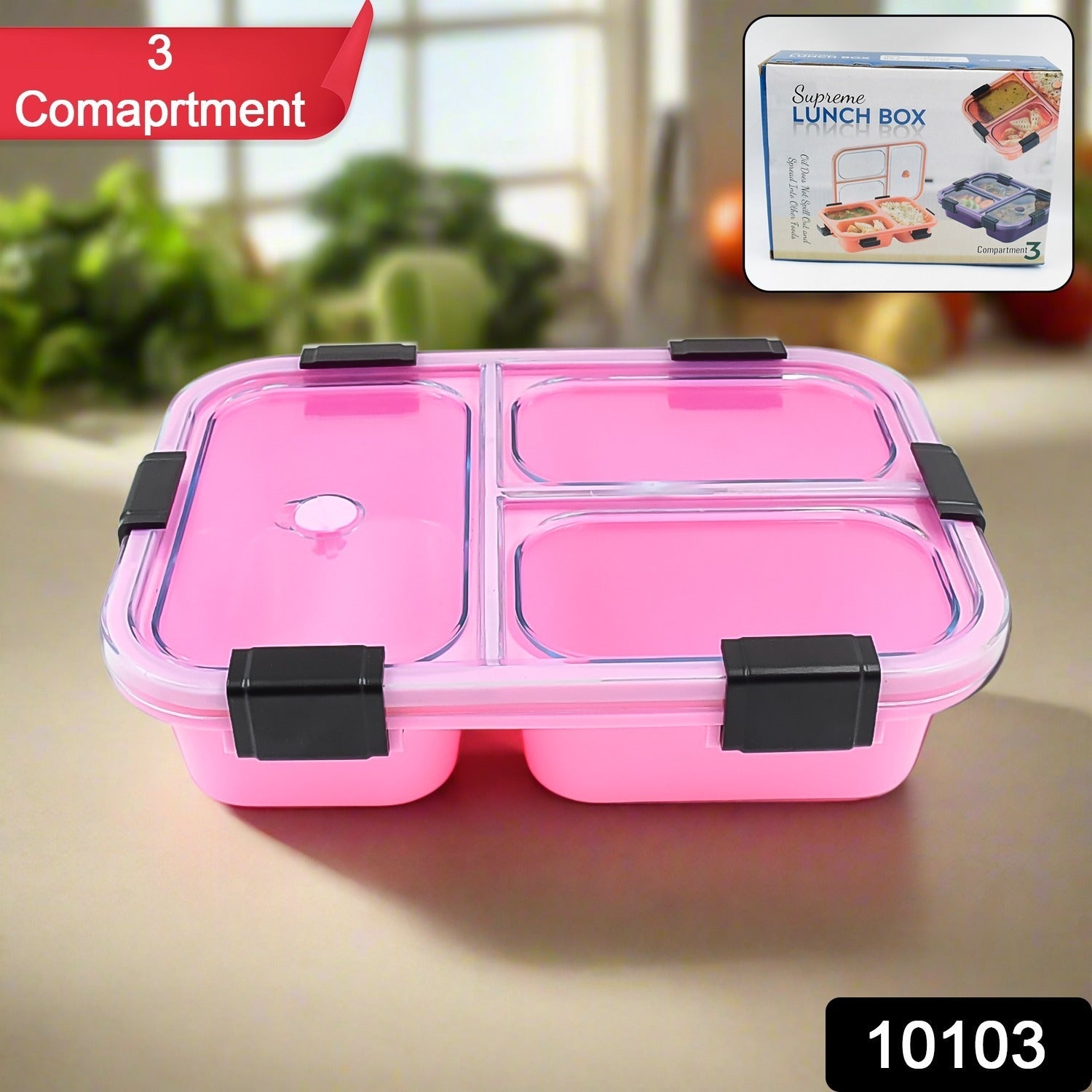 Plastic 3 Compartment Luch Box