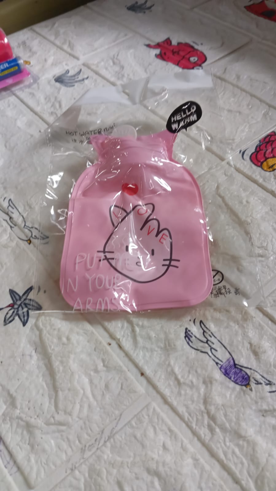 pink color hot water bag