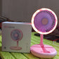 USB Rechargeable Portable Fan With LED Light Heavy Duty & Foldable Fan With Charging Port Home, Outdoor, Temple