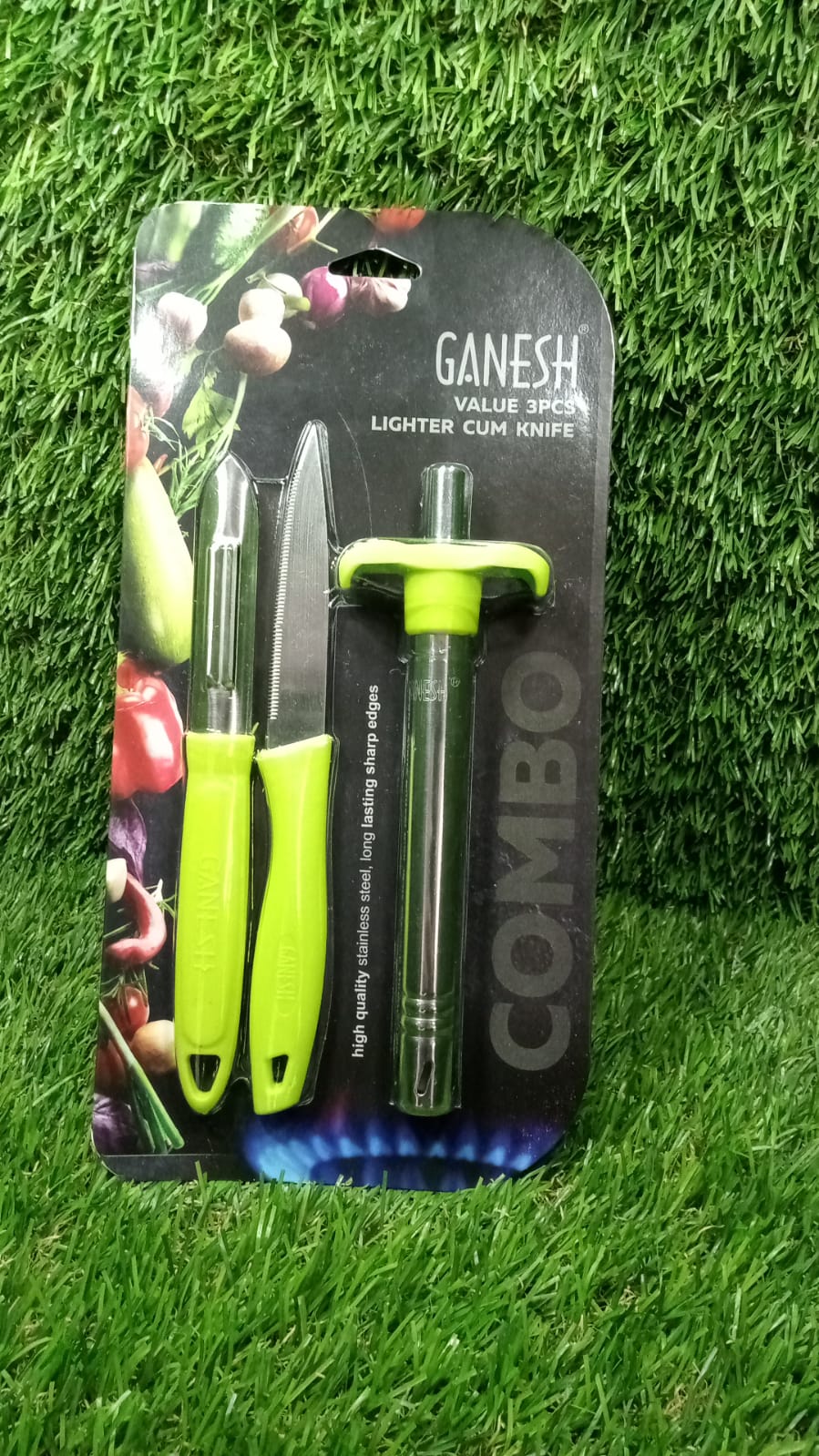 Ganesh kitchen tool set with lighter, knife, and peeler