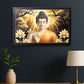 Decorative Lord Buddha Wall Painting with Wooden Frame Mix Design, 45x30 Cm Approx (1 Pc)