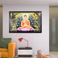 Decorative Lord Buddha Wall Painting with Wooden Frame Mix Design, 45x30 Cm Approx (1 Pc)