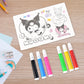 Coloring Book for Kids 6 Sheets with 6 Colorful Markers  (1 Set)