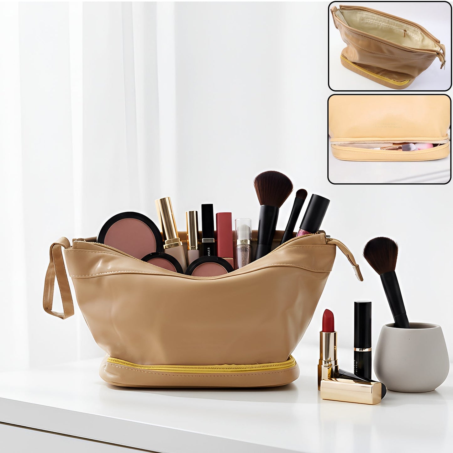 Spacious Cosmetic & Makeup Storage Bag (1 Pc)