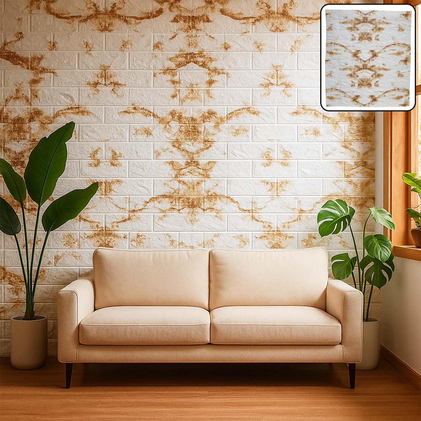 Wallpaper 3D Foam Wallpaper Sticker Panels (78 x 70 Cm / 1 Pc)