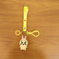 Cute Cartoon Bunny Silicone Keychain with Decorative Strap (1 Pc)