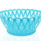 Plastic baskets in round shape for versatile storage.