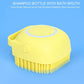 Silicone bath brush showing shampoo dispenser, ideal for a gentle scrub.