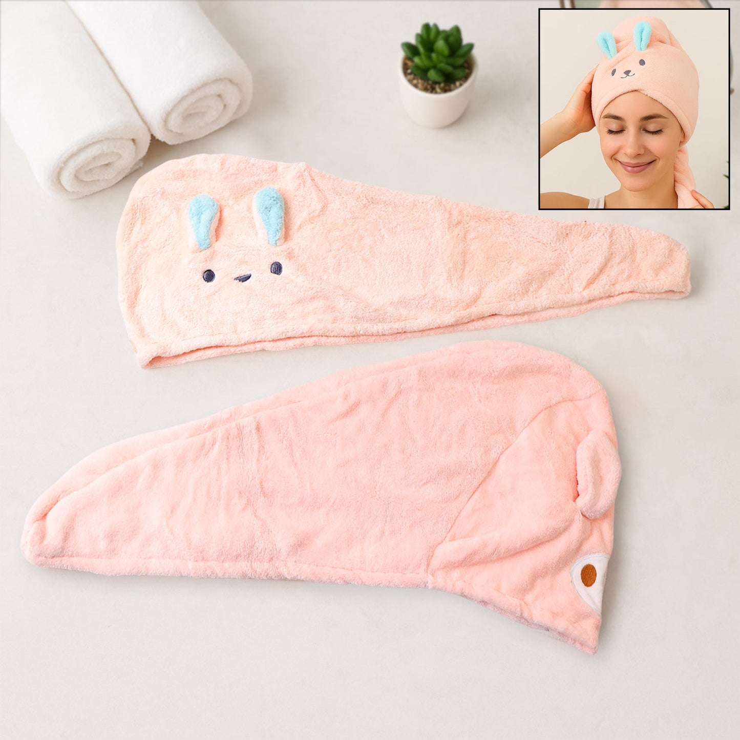 Soft Microfiber Hair Drying Towel Wrap