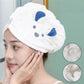 Soft Microfiber Hair Drying Towel Wrap with Cute Animal Ears & Button Closure (1 Pc)
