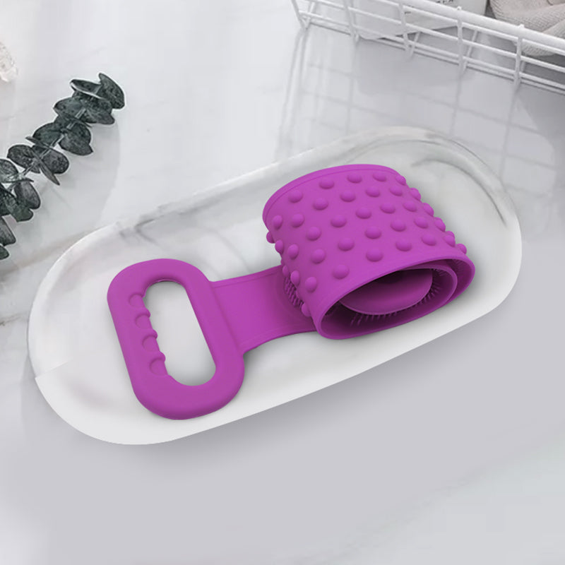 silicone back scrubber for effective exfoliation.