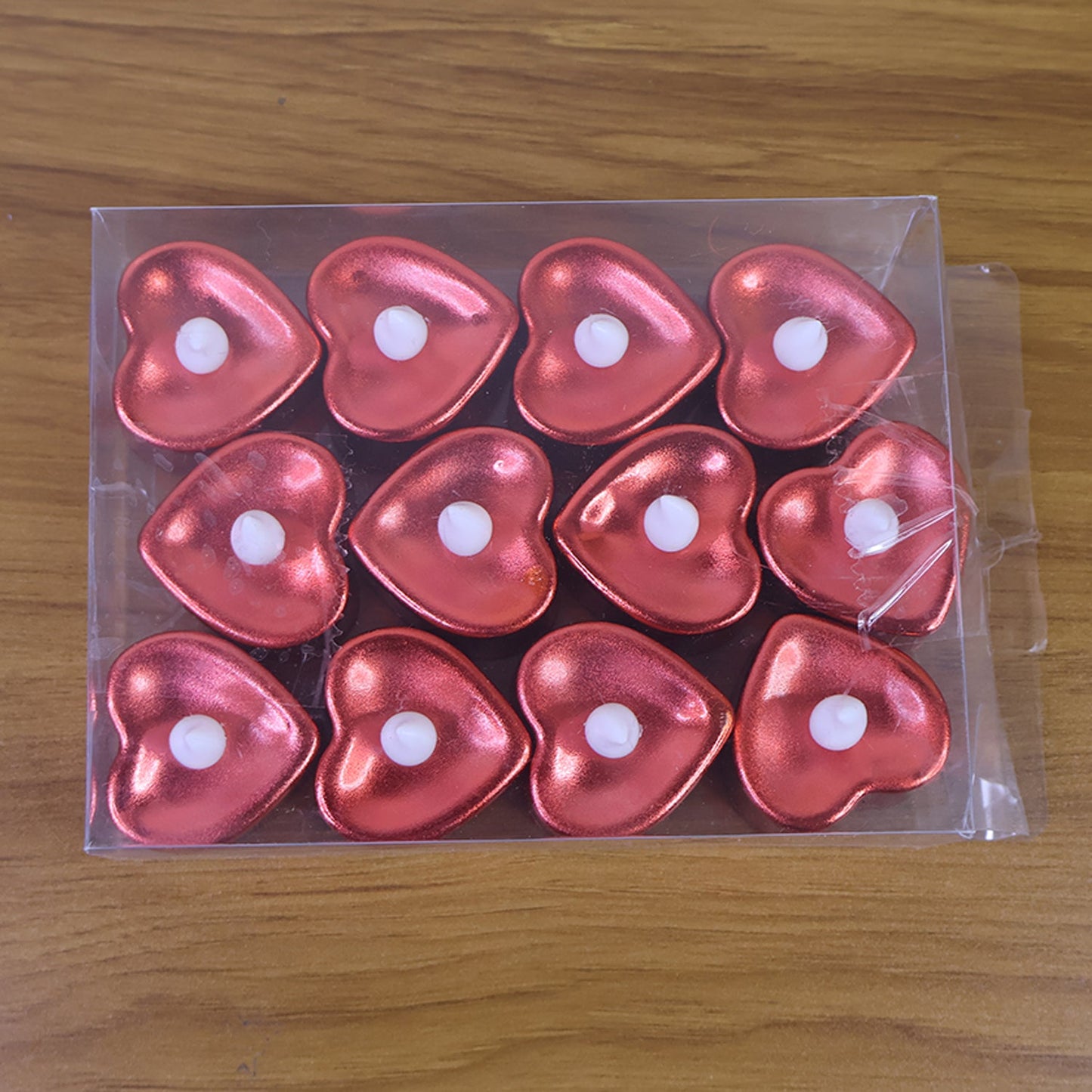 Heart Shaped LED Tea Light Candles (Mix Color / 12 Pc)