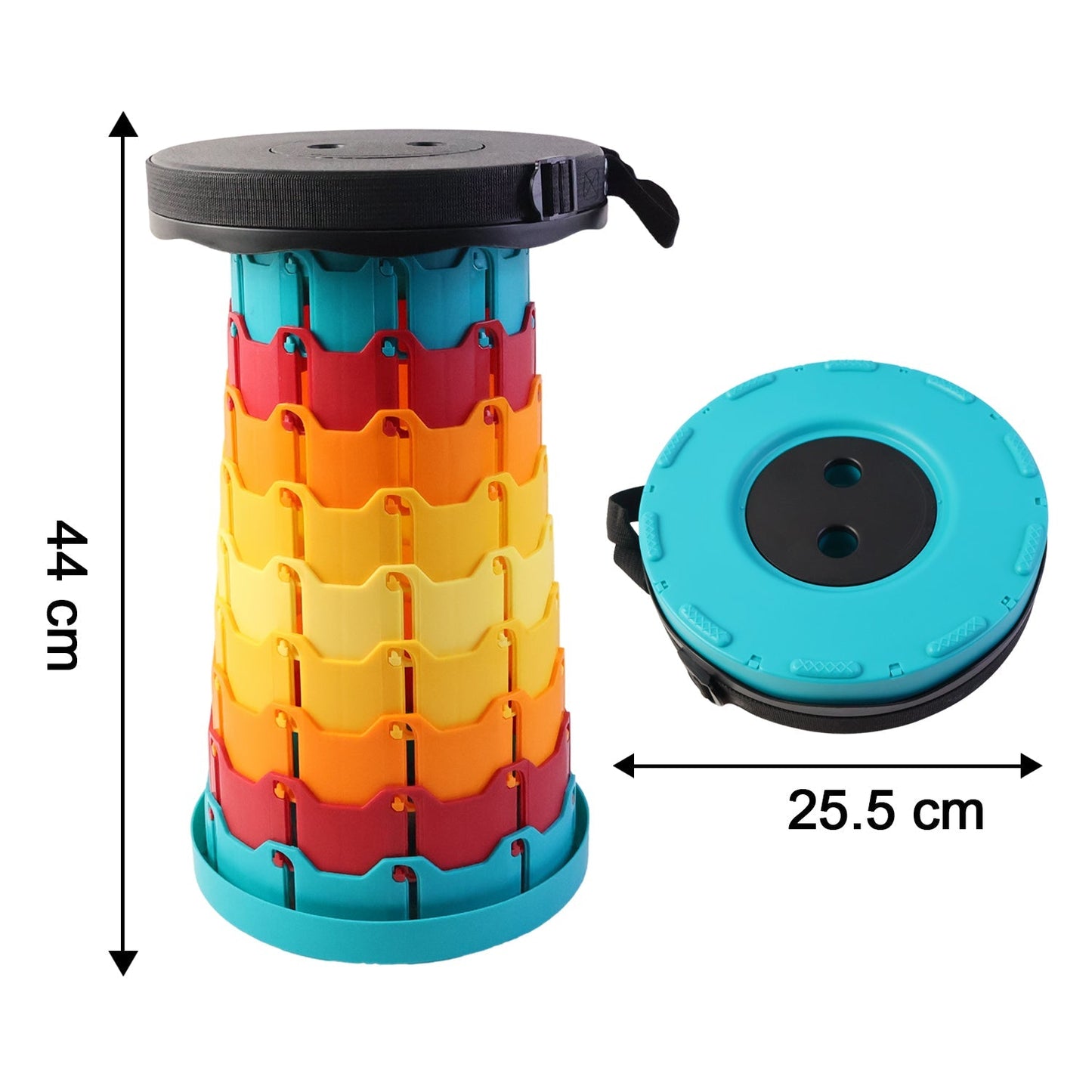 Collapsible Stool with Handle for Portable Seating (44x25.5 cm)