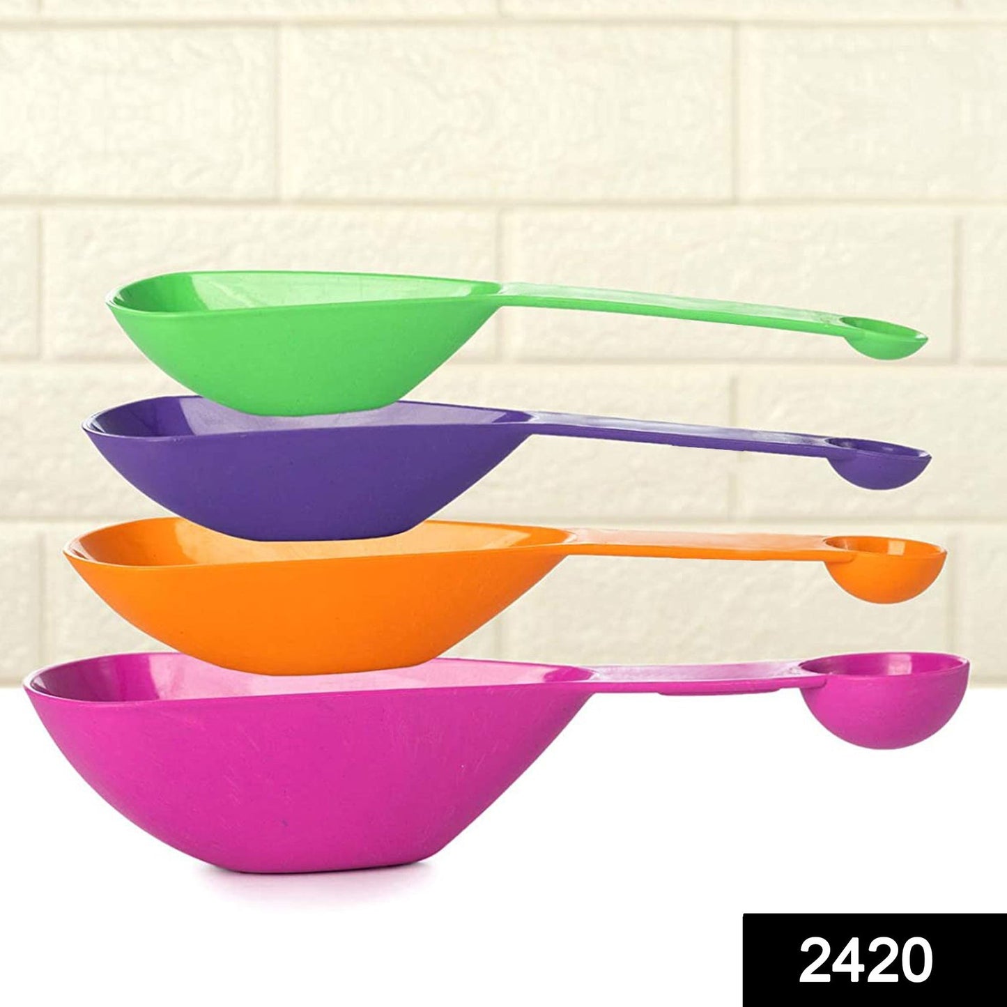 Kitchen measuring cups and spoons set, double side, pack of 4.