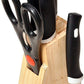 Kitchen Knife Set with Wooden Block and Scissors (5 pcs, Black)