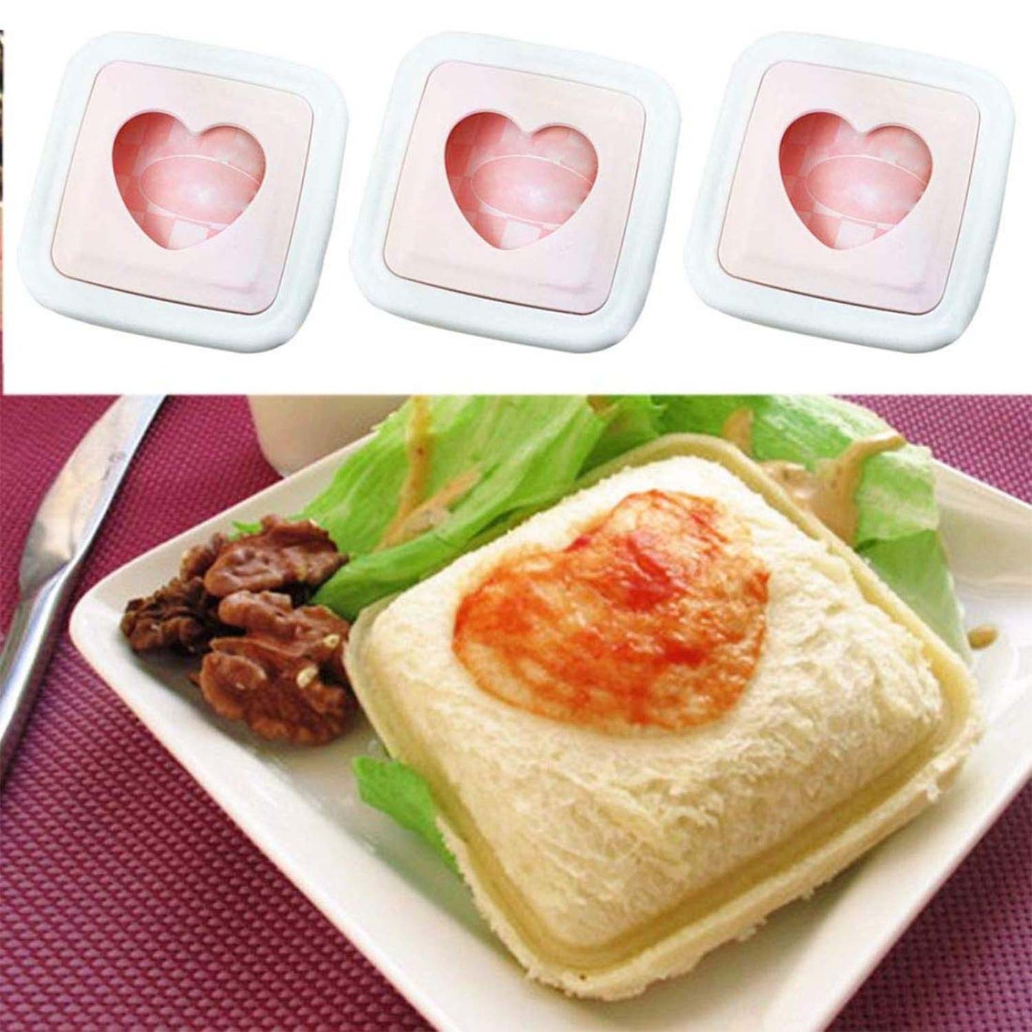 Heart Shape Sandwich Cutter & Bread Press (1 Pc)