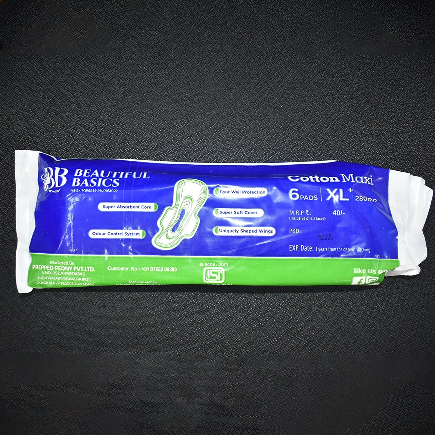 Beautiful Basics Blue Lady Sanitary Pads XL 280mm (6 Pc)