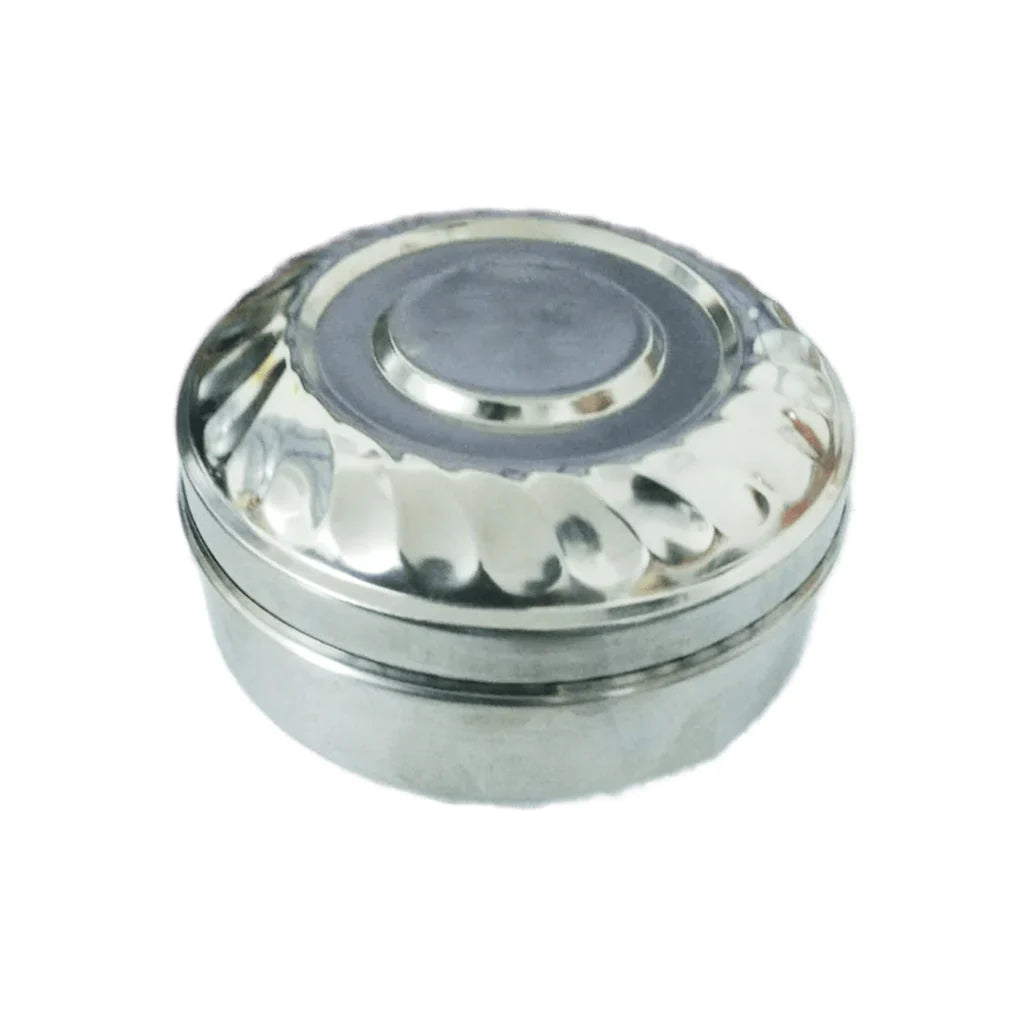 Small round tiffin box, stainless steel, for kids