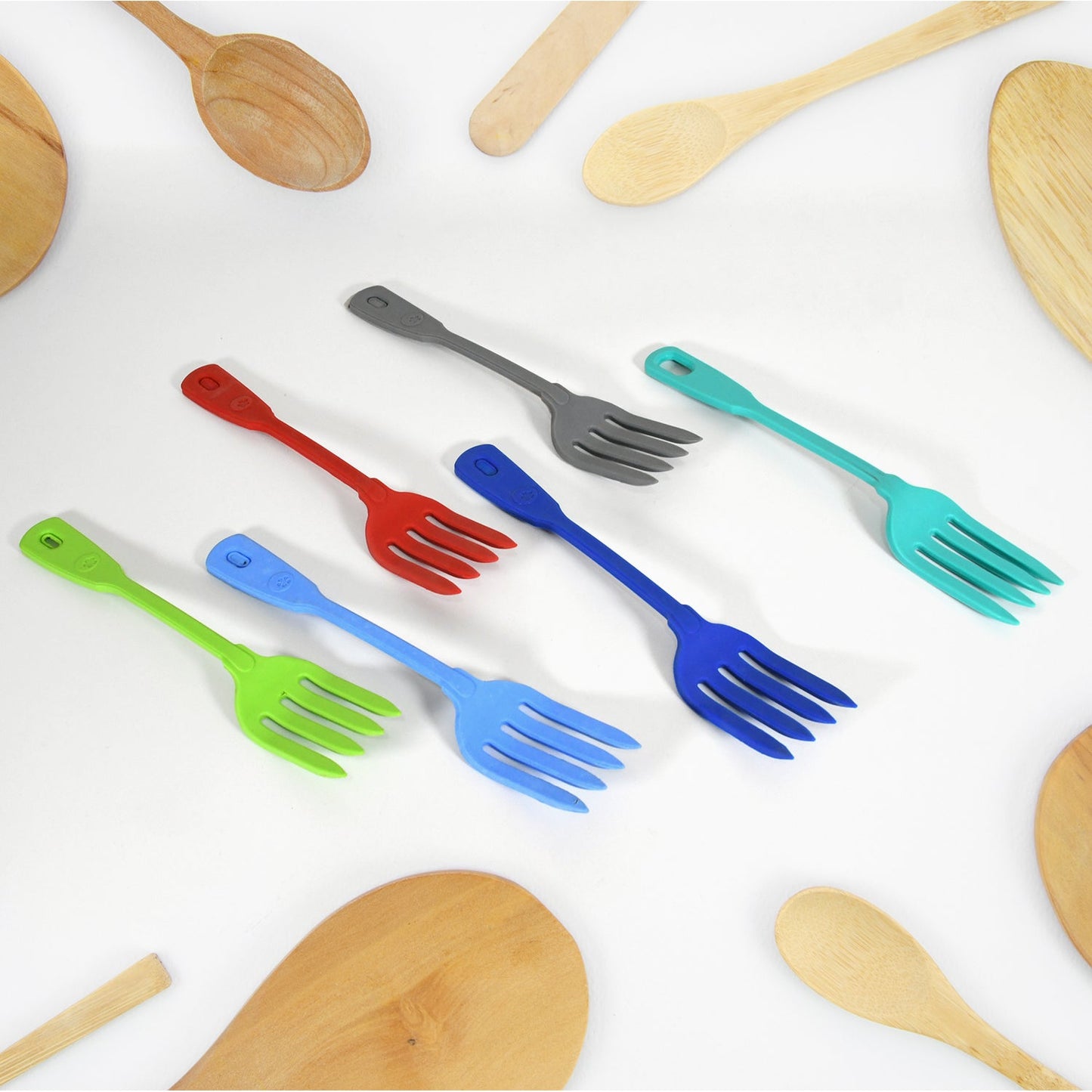 Multipurpose Silicone Spoon, Silicone Basting Spoon Non-Stick Kitchen Utensils Household Gadgets Heat-Resistant Non Stick Spoons Kitchen Cookware Items ForÂ Cooking and Baking (6 Pcs Set)