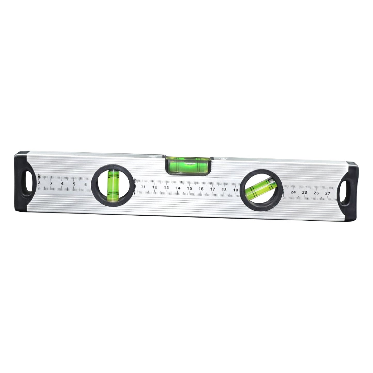 Aluminum alloy magnetic level ruler, 28 cm.