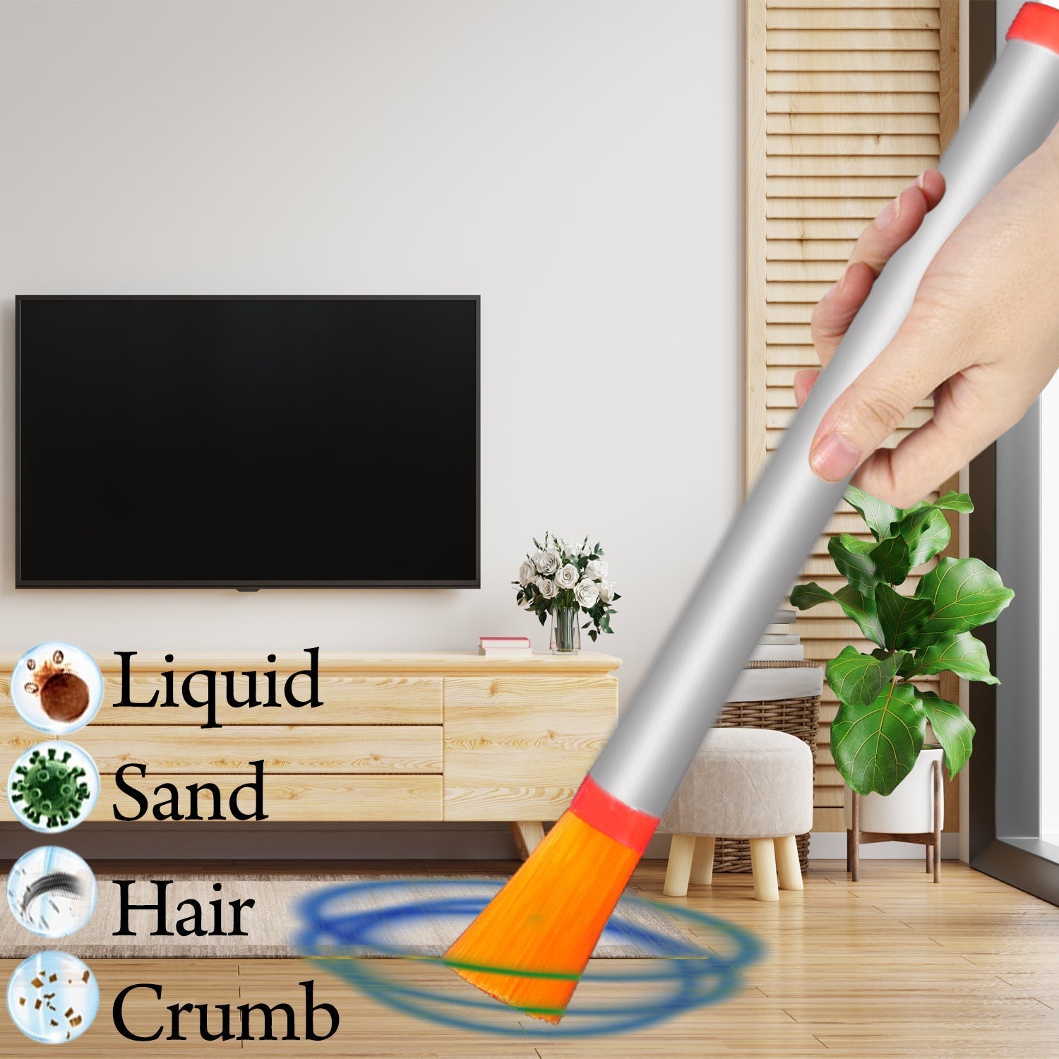 Steel dust brush, ideal for deep cleaning and reaching small spaces