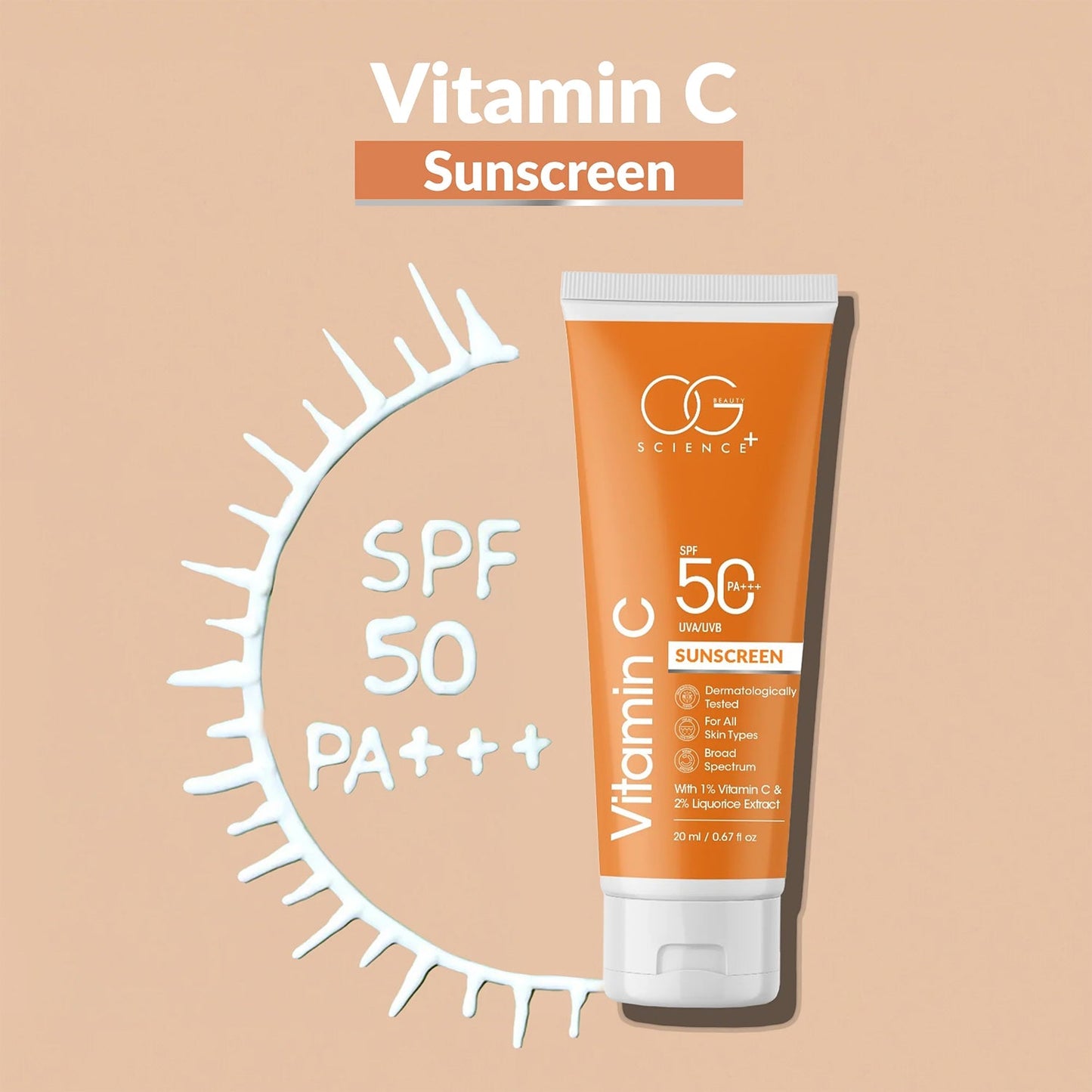 Og beautyVitamin C Sunscreen SPF 50 PA+++ (1 Pc / 20Ml)