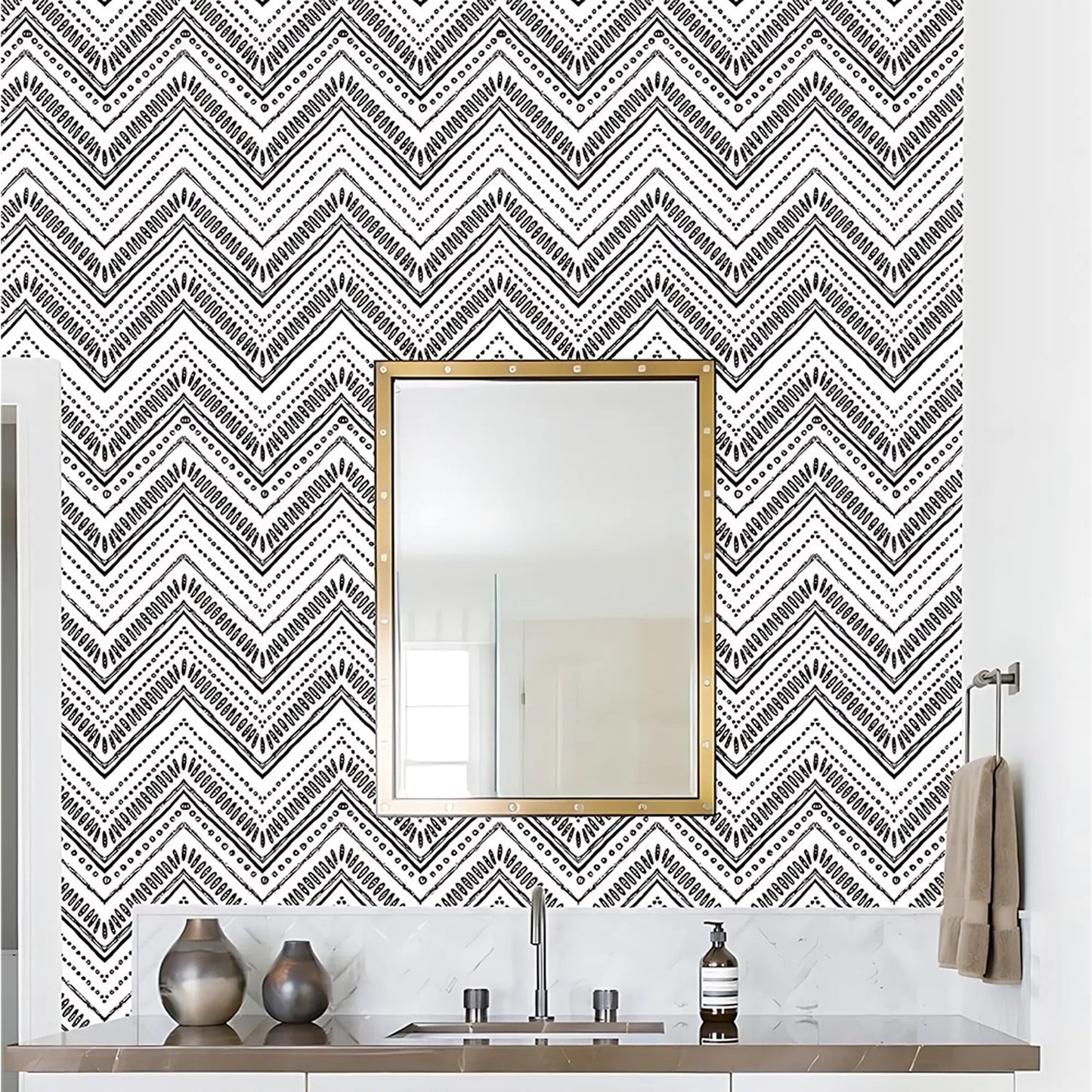 Waterproof Chevron Pattern Wall Sticker 45cm x 3meter (1 Pc)