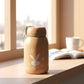 Cute Bunny Print Glass Drinking Brown Bottle (330ML / 1 Pc)