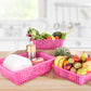 Plastic fruit baskets set of three sizes: large, medium, small