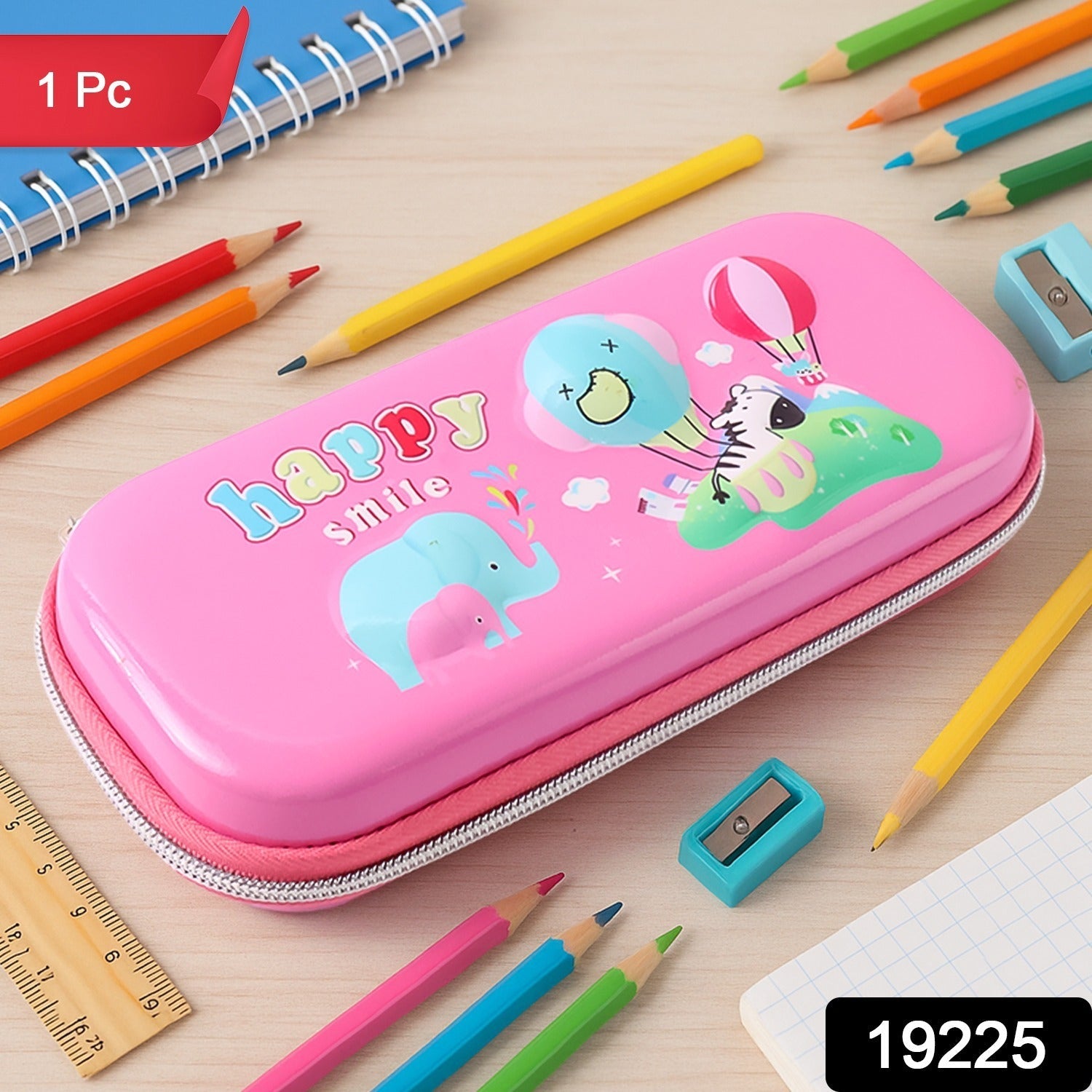 Colorful Cartoon Print Pencil Case for Kids