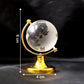 Small Crystal Globe Table Showpiece with Golden Stand (1 Pc)