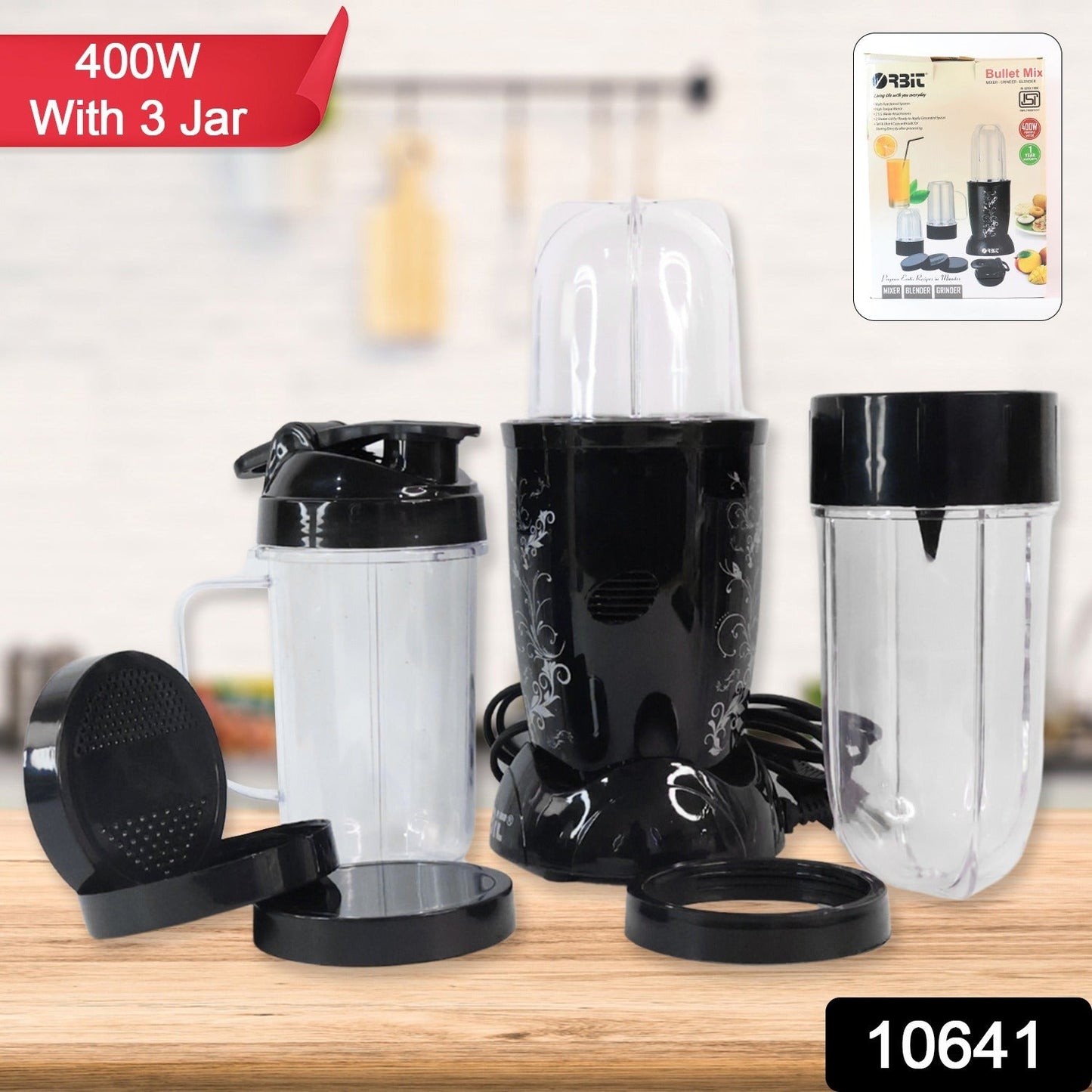 Bullet Mixer Grinder - 400W with 3 Jars