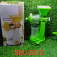 Compact multi-color manual juicer for extracting fresh juice from various fruits.