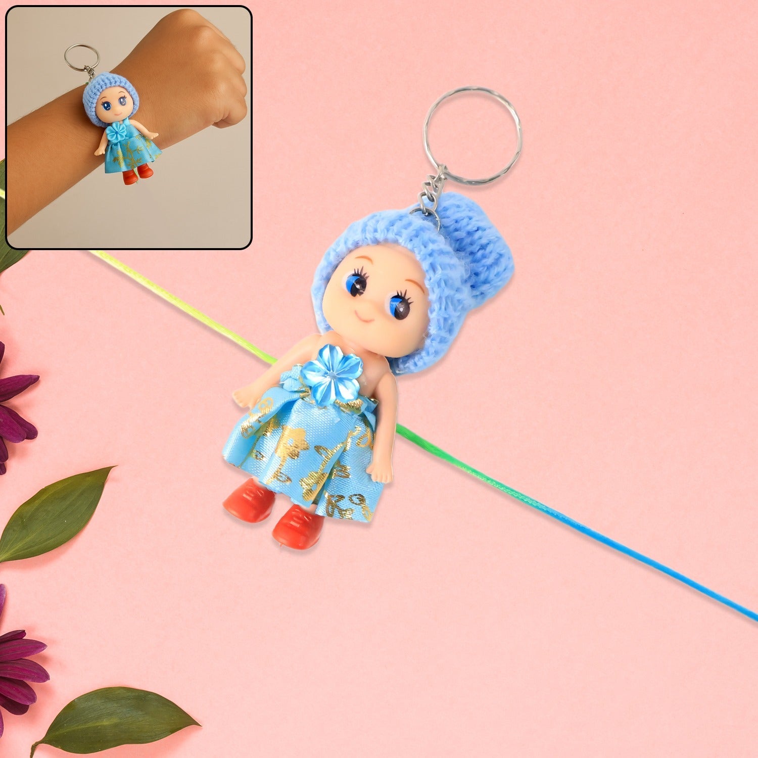 2-in-1 Kids Doll Rakhi cum Keychain