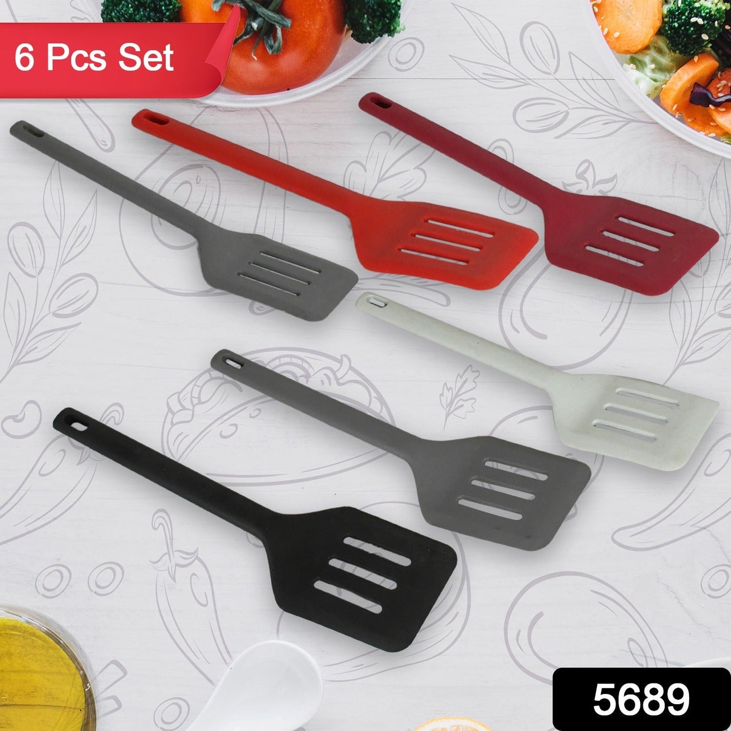 Multipurpose Silicone Spoon, Silicone Basting Spoon Non-Stick Kitchen Utensils Household Gadgets Heat-Resistant Non Stick Spoons Kitchen Cookware Items ForÂ Cooking and Baking (6 Pcs Set)