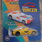 Die-cast street racer car toy, from above