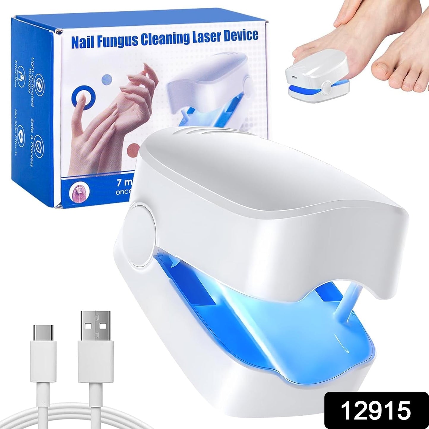 Rechargeable Nail Fungus Treatment for Toenail, Toe Nail Fungal Treatment Nail Fungus Laser Device, Anti-Fungal Nail Treatment for Hand & Feet Infections Remover for Home Use