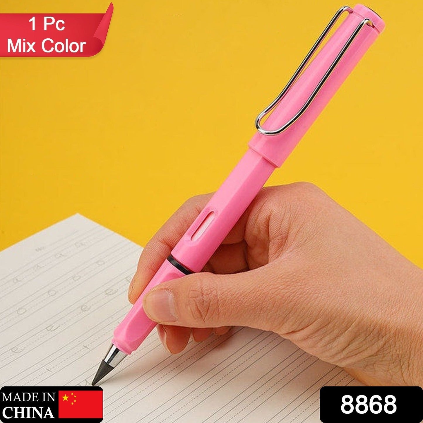 2-in-1 Everlasting Magic Pencil with Replaceable Eraser – Inkless, Reusable, Portable (1 Pc / Mix Color))