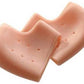 Silicone gel heel pads for pain relief and repair.