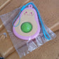 Cute Avocado-Shaped Mini Push Pop Keychain Toy with Strap (1 Pc)
