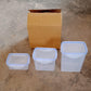 Plastic storage jars with secure locking lids, set of 3.