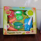 Realistic slice-able fruits and vegetables cut in 2 part play toy set