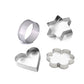 0827 Cookie Cutter Stainless Steel Cookie Cutter with Shape Heart Round Star and Flower (4 Pieces)