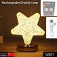 Star Shape Crystal Diamond Lamp Cordless Luxury Lamp with USB Rechargeable, 3-Way Dimmable & Touch Control Decorative Nightstand Lamp for Bedroom, Living Room, Party, Restaurant Decor (1 Pc )