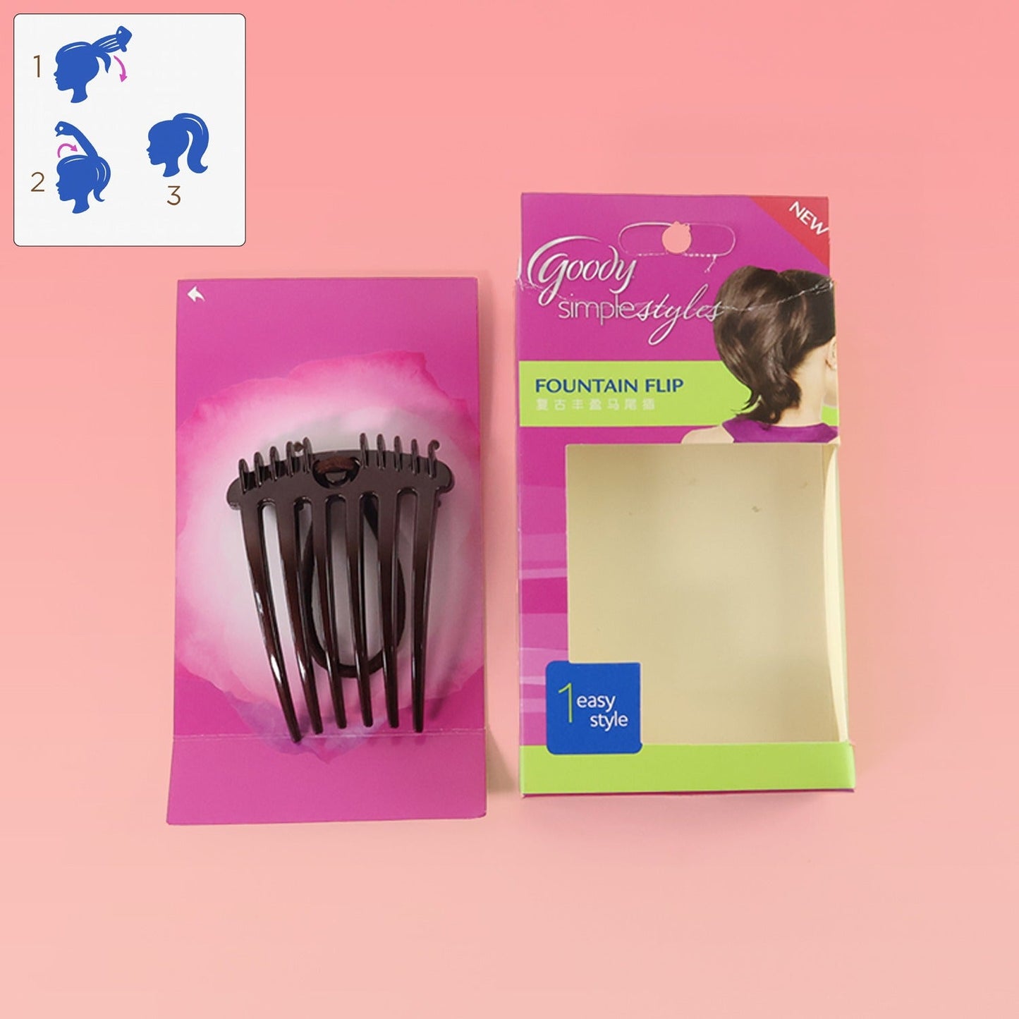 Pony tail Comb with Elastic Loop 